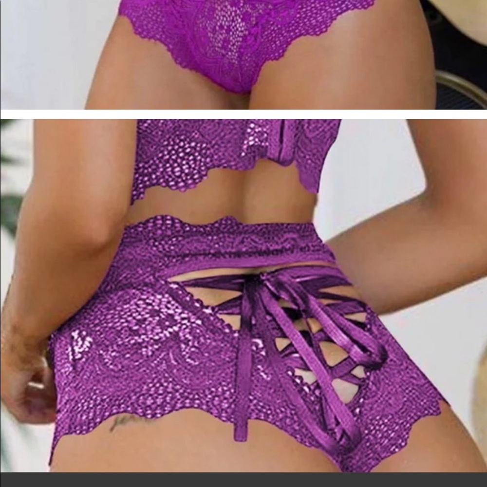 New Purple Lace Size XL Bra & Panties Set